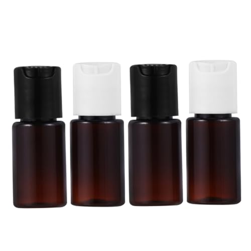 Beaupretty 20Pcs Refillable Brown Travel Bottles with White Black Caps for Shampoo Lotion Face Wash and More Durable Leak Portable Containers for All Your