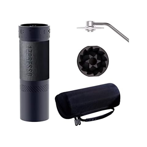 1Zpresso J-Max Manual Coffee Grinder Iron Gray with Assembly Coated Conical Burr, Magnet Catch Cup Capacity 40g, Numerical Adjustable Finely Setting, Faster Grinding Efficiency Ideal for Espresso Cover