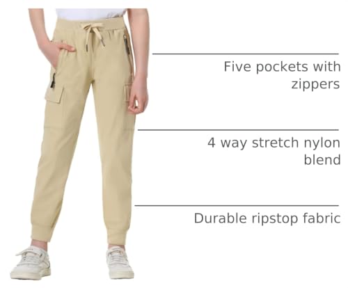 Image of EXARUS Girls Hiking Cargo Pants Joggers Teen Quick Dry Lightweight Slim Fit