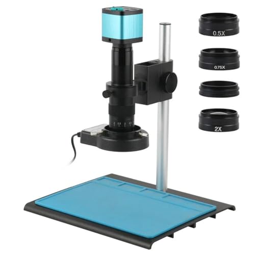 顕微鏡キット 14MP 48MP 1080P HDMI USB VGA 180X 200Xビデオレコーダービデオ電子デジタ顕微鏡カメラ電話 PCB はんだ修理 顕微鏡レンズアダプター(48MP 4K 2K HDMI USB,180X Lens)