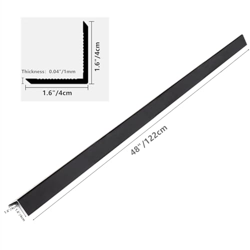 Image of Aluminium Alloy Metal Corner Guards 10 Pcs Wall Corner Protector 1.6 inch x 1.6 inch x 48 inch Wall Corner Protection Decoration Black Pack of 10 Corner Guards 20 Ga /1 mm Thickness