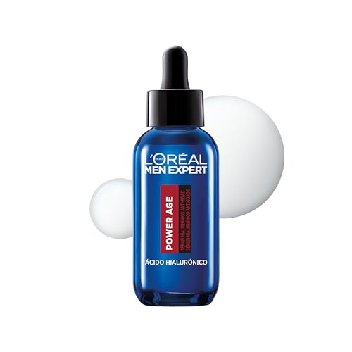 L'Oréal Sérum de Ácido hialurónico para hombre, Para pieles envejecidas, secas y apagadas, Men Expert Power Age, 30ml