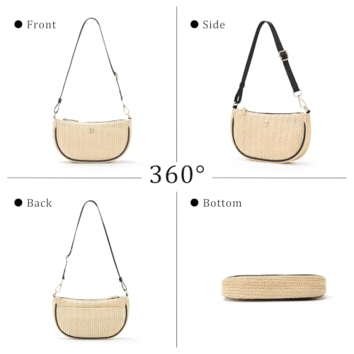 Image of Shoulder Bag for Women Handbags with Adjustable Strap Underarm Purse Mini Clutch Purses Trendy Crescent Bags 1L