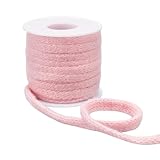 BENECREAT Nastro Tubolare Rosa Da 9 m, Tubo In Rete di Poliestere Largo 10mm, Nastri Elastici In Tessuto, Tubi In Rete per Lavori Fai Da Te, Incartamento di Regalo, Fascia Dei Capelli
