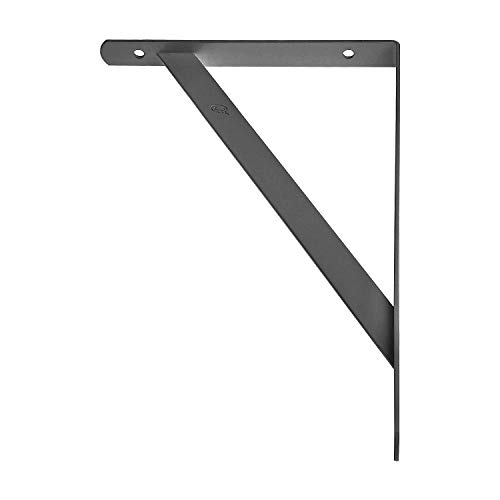 Acrux7 Black Shelf Brackets 8 x 5 Inch, 4 Pack Heavy Duty L Brackets for Floating Shelves - Metal Support Angle Brackets