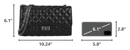 Image of Gladdon Quilted Crossbody Purse for Women Trendy Shoulder Bags | Stylish Shoulder Purse,Quilted Pattern,Structured bag,Chain Strap,Spacious Enough,Casual and Dressy Outfits,Any Occasion