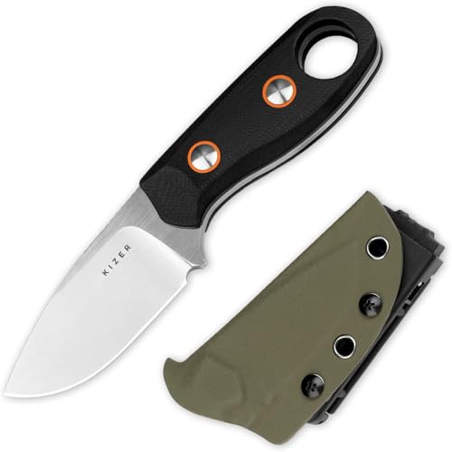 Kizer Beaver Outdoor-Messer mit Scheide, 2.75' Nitro-V Klinge EDC Fixed Blade Camping Messer mit...
