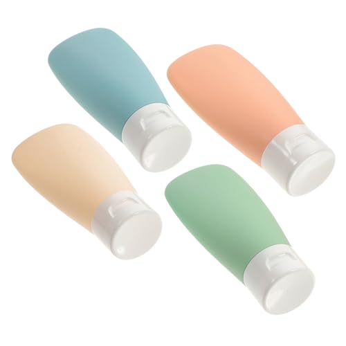 ETHZZLE 4個 旅行用携帯小型詰め替え容器 入り 軽量漏れ防止プラスチックボトル シャンプー鹸用 キャンプ出張対応