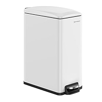 SONGMICS Slim Stainless Steel Bathroom Trash Can with Soft-Close