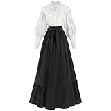 Material - Das mittelalter kleid damen besteht zu 90% aus Baumwolle, und der Stoff ist weich, atmungsaktiv und bequem