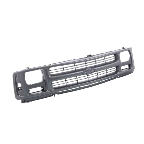Image of LOSTAR Front Upper Bumper Cover Grille & Skid Plate Primed Fit for 1996-2002 Chevy Express 1500 2500 3500, Replaces GM1200384 - Seal Beam Headlight Van Models