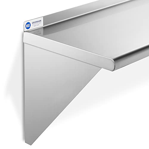 Gridmann Nsf Stainless Steel 18" X 72" Kitchen Wall Mount Shelf Commercial Restaurant Bar W/ Backsplash #TOP1