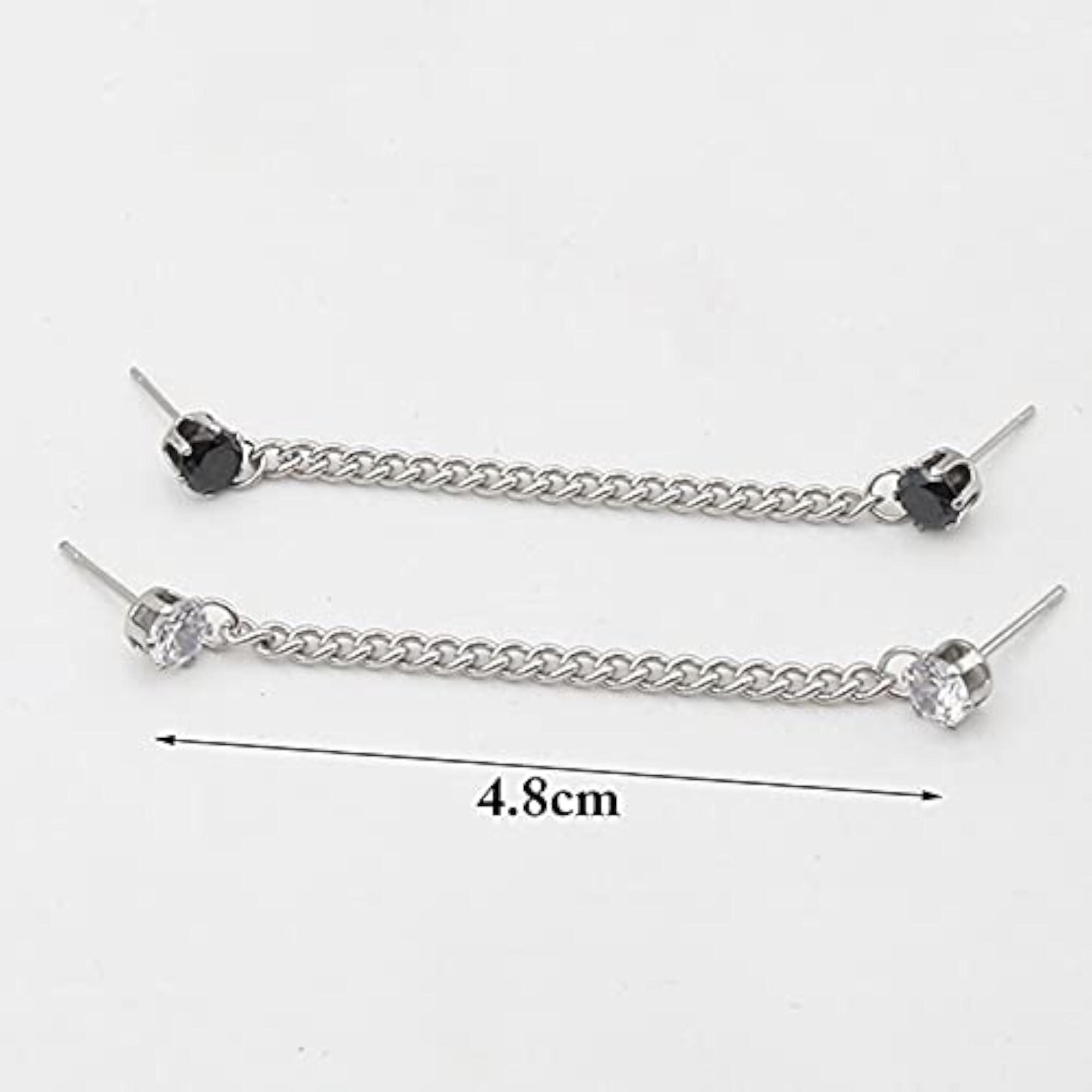 Men's Rhinestone Cuff Chain Wrap Tassel Earrings