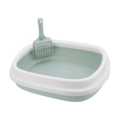 Bac à litière bleu avec pelle clipsable pour garder une maison propre sans effort