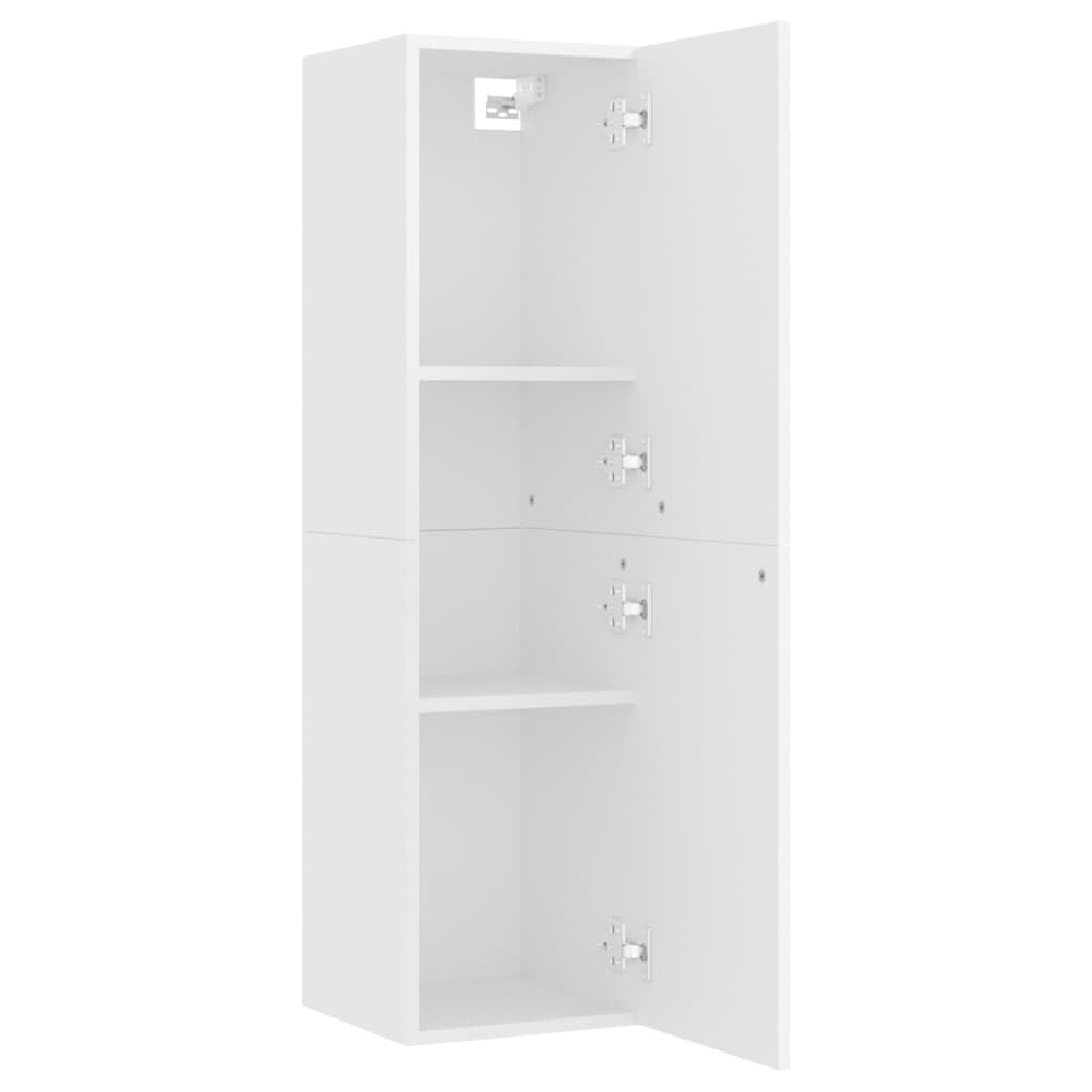 Mueble de TV colgante blanco 30,5 x 30 x 110 cm de material de madera moderno con 2 estantes, soporta hasta 60 kg, ahorra espacio, para salón, dormitorio, pasillo