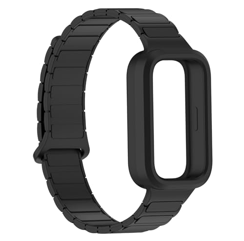 [SHEAWA] for Xiaomi Smart Band9 Active �o���h+�P�[�X��̌^ �x���g �����o���h �V���R�� �}�O�l�b�g���ߎ� �S�ʕی� �ȒP���� �݊��i ���͎��� �ւ��o���h �����x���g �A�N�Z�T���[ (�u���b�N)
