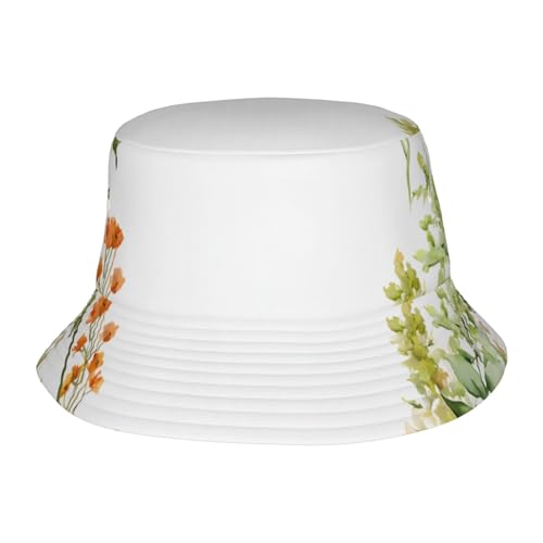 ZXMDZTSS Springtime Herb Garden – Chapeau bob imprimé UPF 50+ pour homme et femme, chapeau de soleil large pour plage, pêche, randonnée, noir, Noir , Taille unique