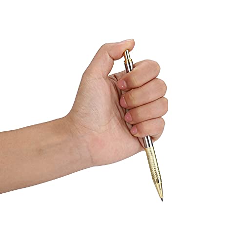 Cortador De Vidrio Con Punta De Diamante (Tungsteno): Herramienta Portátil Para Vidrio, Cerámica, Plata Y Oro (Color Oro)