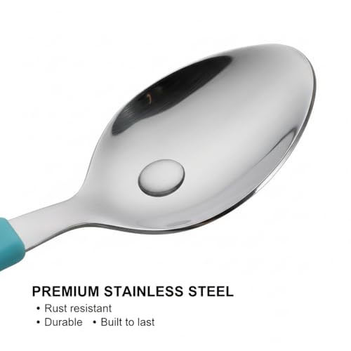 Image of Premium Stainless Steel Table Spoon Set for Kitchen 12 Pcs, Mirror Finish, Durable Rust-Resistant Spoon Set for Kids Cutlery, Tea, Coffee, Desserts Eating & Daily Dining (Combo- Multicolor)