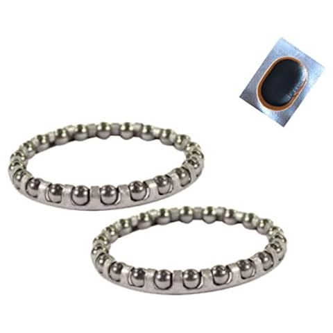 2 Stück Bofix Fahrrad Kugellager Steuersatz Stahl Ø 39 mm 1 1/8" inkl. 1 x Schlauchflicken Cover