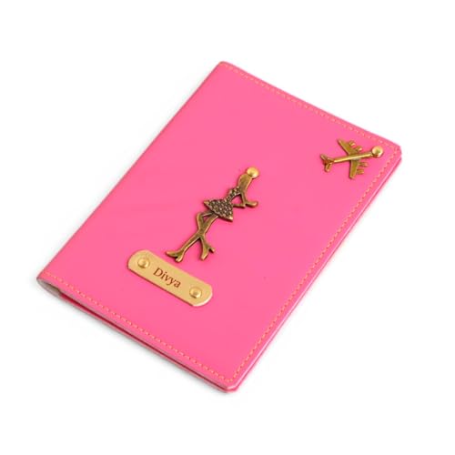 Image of Personalized Mr and Mrs Couple Passport Cover Set, Brown Leather, Travel Accessories with Airplane Design and Crown Embellishments