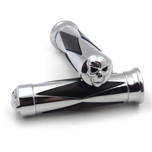 Puños de calavera de 22mm contra fatiga de manos en motocicletas Harley Softail