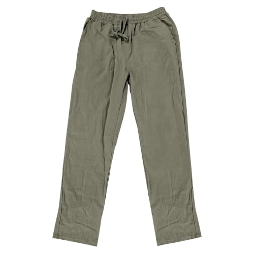Pantalon en lin homme de couleur unie à la coupe fluide et soignée