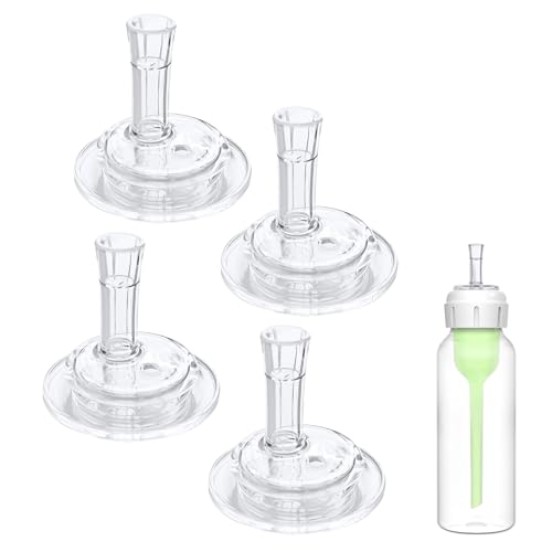 LSAUVWN 4Pcs Sippy Straw Nipples Compatible with Dr. Brown's Narrow Bottles & Narrow Sippy Spout Bottles, Transition Sippy Spouts Soft Silicone Replacement Spout Nipples, BPA-Free, 6m+, Variable Flow