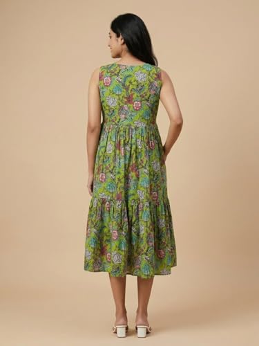 Image of The Mom Store Maternity and Nursing Sleeveless Dress for Women | Casual Dress | Pre and Post Pregnancy Wear | Printed Stylish Dress for New Mom | Trendy Dresses for Women's