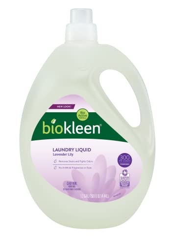 Image of Biokleen Natural Laundry Detergent - 300 HE Loads - Liquid, Eco-Friendly, Plant-Based, No Artificial Fragrance, Colors or Preservatives, Lavender Lily, 150 Fl Oz