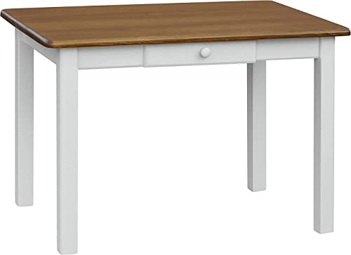 Table de cuisine en pin massif avec tiroir - 50 x 90 cm