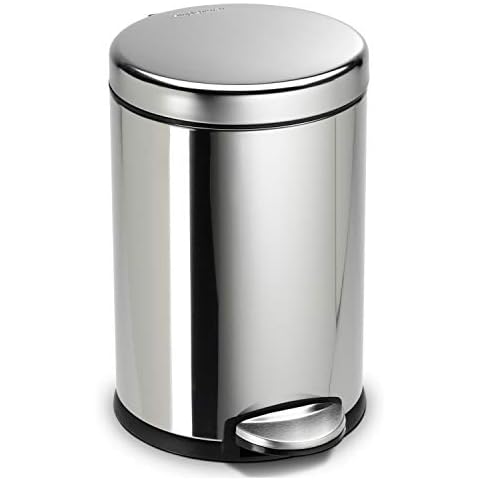 simplehuman 4.5L Round Pedal Bin for Small Spaces Cover