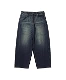 [NAVY] ネイビー マイデニ デニムパンツ メンズ バレルレッグ ストレッチ ポケット ジーンズ ジーパン ボトムス オーバーダイネイビー:M