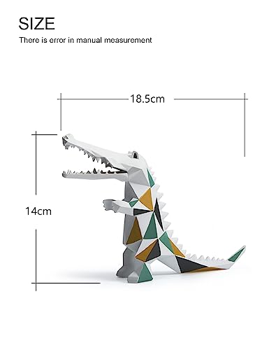 Estatua geométrica de cocodrilo moderno para decoración miniatura 5