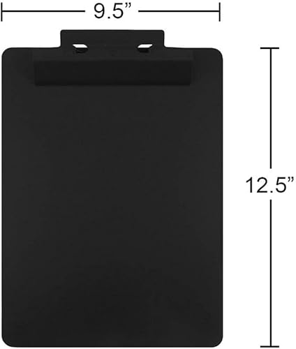 Miniatura 4 de JAM Paper Portapapeles de aluminio prémium con bisagra, tamaño carta estándar (9 x 12 12 pulgadas), color negro, se vende individualmente