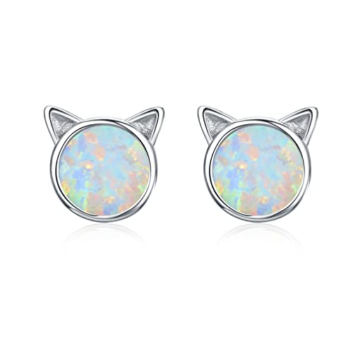 Boucles d'oreilles à goujons opale bleue Wen Silver en argent