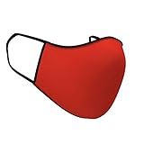 Alltagsmaske Mund-Nase Schutz waschbare wiederverwendbare Behelfsmaske - 3-lagig - Schutzmaske mit Nanofaser-Filter Damen / Herren -"SCARLET" - L