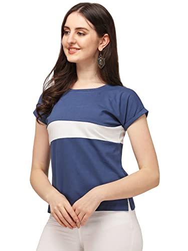 Image of GRECIILOOKS Women's Regular Fit Plain Top with Half Sleeves for Office Wear, Casual Wear, Under 399 Top for Women /Girls (Pink Large)