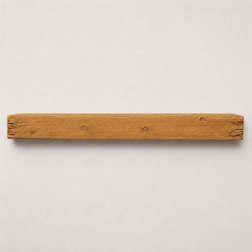 Urbandi Fireplace Mantel, Distressed, Rustic, Floating Shelf, Modern, Real Wood. (48Lx6Hx8D, Brown)