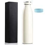Love-KANKEI Water Bottle Vacuum Insulated Bottle 500ml/24hrs Cold - Stainless Steel Double Walled and BPA Free - 12hrs Hot Drinks Water Coffee Milk White Thermal Flask Travel Flask