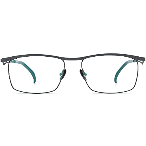 Image of FONEX Pure Titanium Glasses Frame Men Square Magnet Clip On Eyeglasses with Polarized Lens
