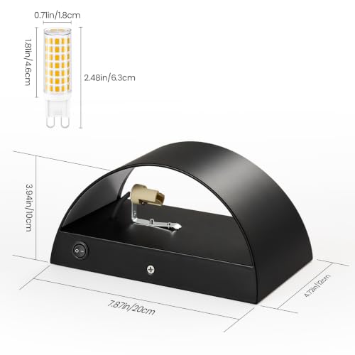 Image of Modern Wall Sconces Hardwired, with on /off Switch, Black Wall Light Fixture