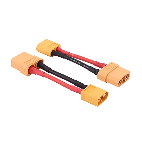 4pcs XT60 a XT90 Adaptador Conector RC con Cable 14awg miniatura 3