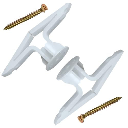 Bulk Hardware BH01139 Tasselli di Ancoraggio a Espansione per Porte e Pareti in Cartongesso Cave, Bianco, Set di 20