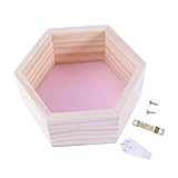 WEKADRIN Wandmontiertes Sechseckiges Kinderzimmer Regal aus Massivem Kiefernholz Kleines Rosa Holzregal für Aufbewahrung und Dekoration im Kinderkleidungsgeschäft oder Kinderzimmer