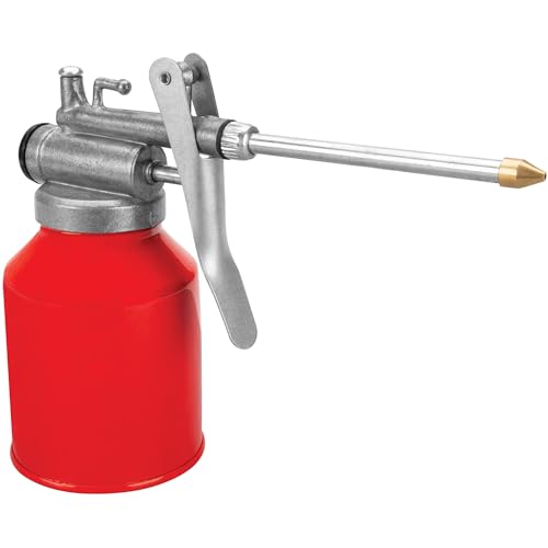 Performance Tool 1530 8.5 Oz. Hand Pump Oiler Can - 3 in. Spout, Metal Handle, for Motor Oil and Non-Corrosive Lubricants by Performance Tool - Used condition - US$8.51