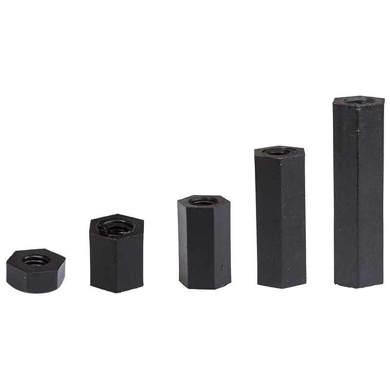 320PCS M3 Male Female Nylon Hex Spacer Standoff Screw Nut Threaded Pillar PCB Motherboard Assorted Assortment Kit| | - - (Color: Black)