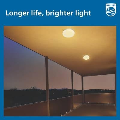 Image of Philips Full Glow 15W LED Surface Light | Rimless Round Metal Panel Light for Ceiling | Cool Day White Surface Mount | Durable 30,000 Hrs Life Ceiling Light for Room, Kitchen & Home Use