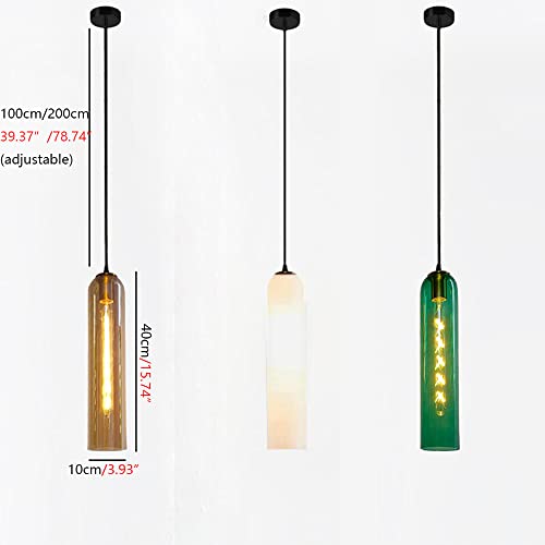 Lámpara colgante lineal tubo largo con pantalla cristal comedor 2