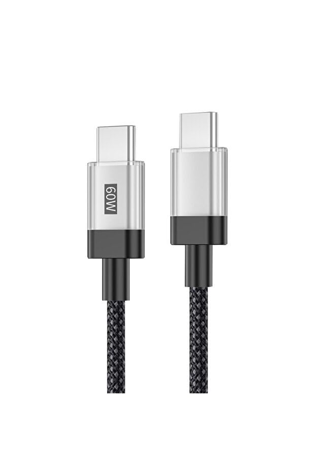 PDAteknoloji 60W PD 3.0 Limpio Type-C to Type-C Hızlı Şarj ve Data Kablosu 1m Siyah